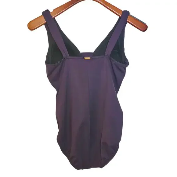 Lands' End Blackberry SlenderSuit Grecian Tummy Control One Piece Swimsuit - Picture 5 of 7